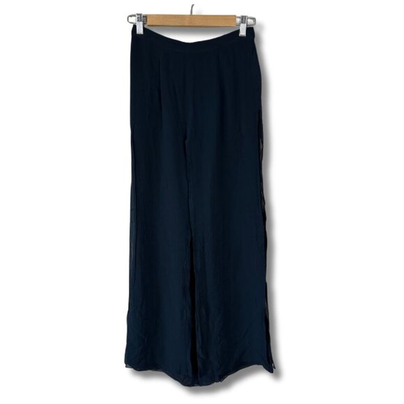 Tadashi Women's Black Palazzo Pants Wide Leg Evening Flowy Sheer Size 8 - Picture 1 of 7